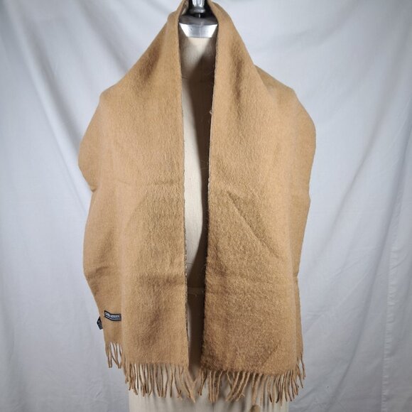 Giorgio Armani Made in Italy 2 Sided Tan Winter Muffler Scarf - Picture 1 of 8